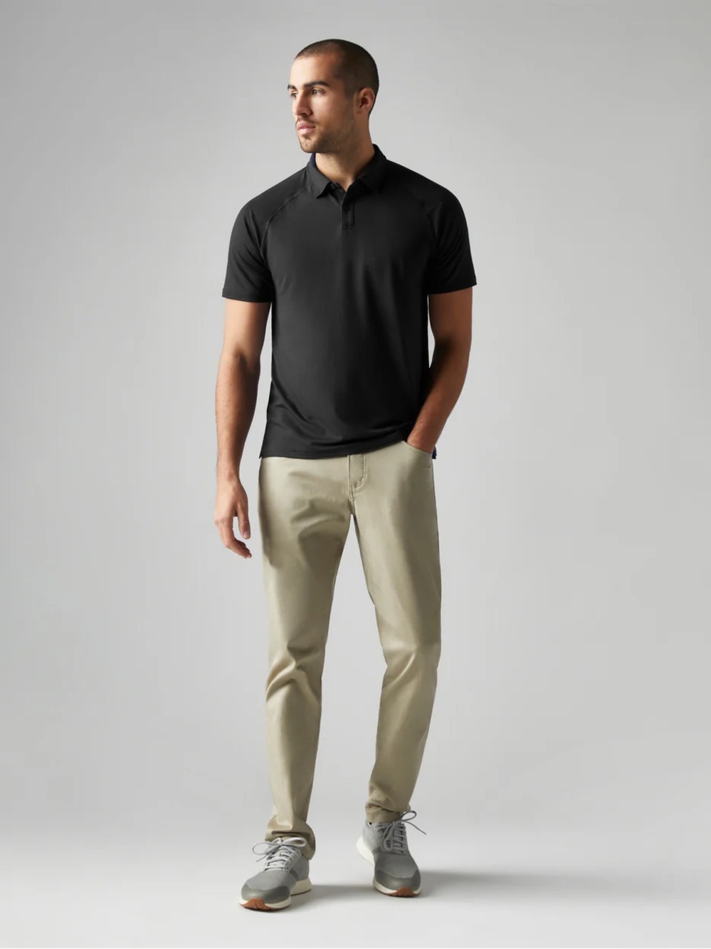 Rhone Delta Pique Men’s Polo Shirt Black Size XL